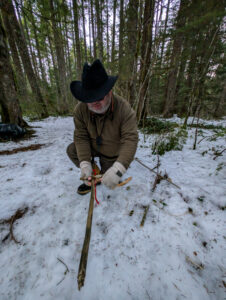Jason lashing his pole